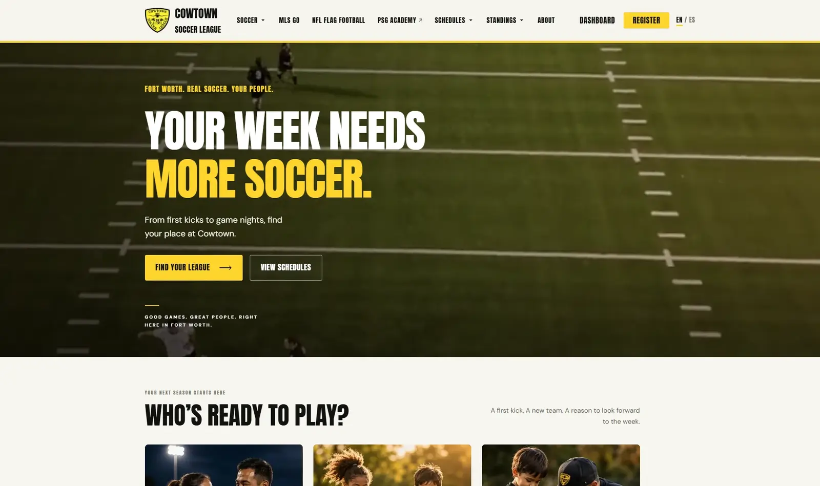 The Cowtown Soccer League home page